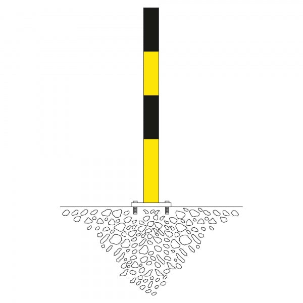 Traffic Line Barrier Post Bollard 1000mm - Bolt Down