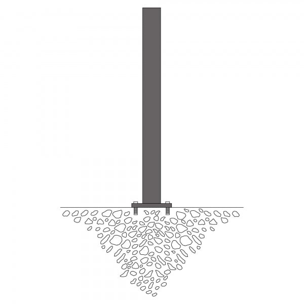 Traffic Line Barrier Post Bollard 1000mm - Bolt Down
