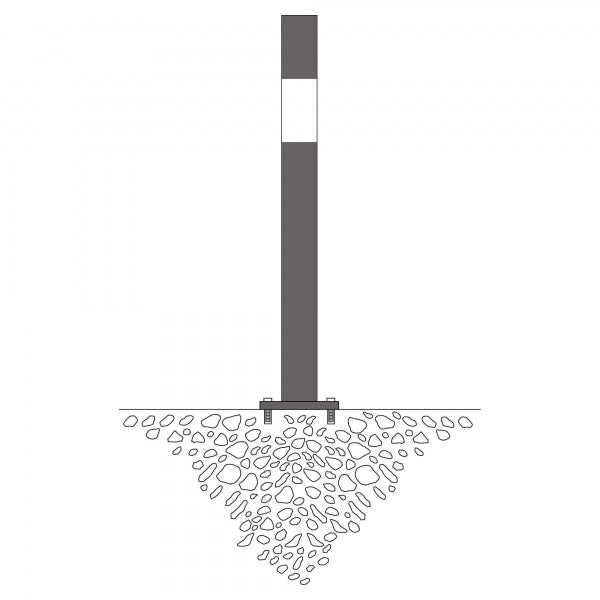 Traffic Line Barrier Post Bollard 1000mm - Bolt Down