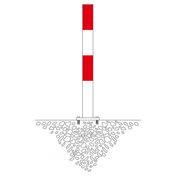Traffic Line Barrier Post Bollard 1000mm - Bolt Down