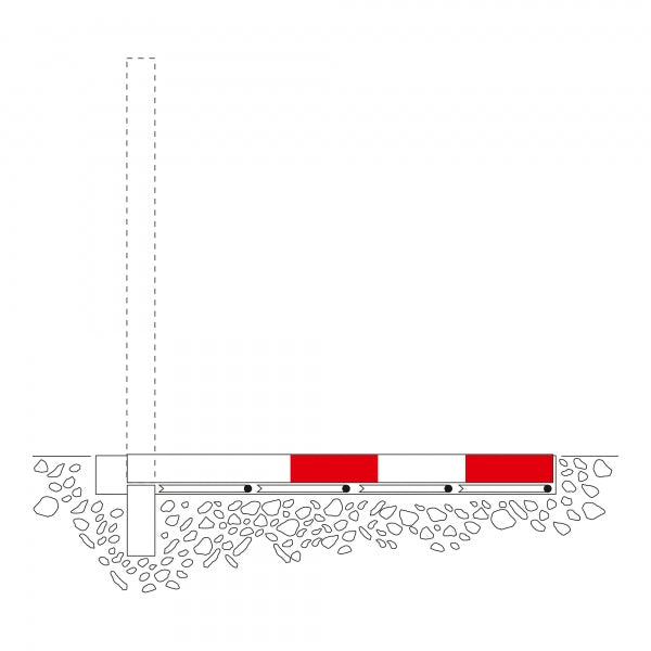 Traffic Line COMMANDER-PLUS Galvanised Flush-Fitting Square Drop Down Post Bollard 1000mm