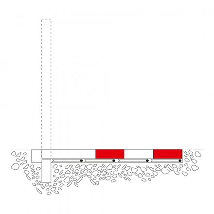 Traffic Line COMMANDER-PLUS Galvanised Flush-Fitting Square Drop Down Post Bollard 1000mm