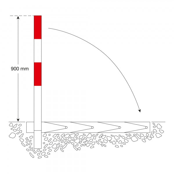 Traffic Line COMMANDER-PLUS Galvanised Flush-Fitting Square Drop Down Post Bollard 1000mm