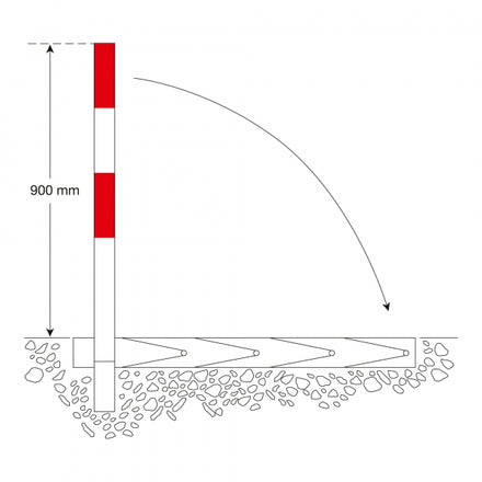 Traffic Line COMMANDER-PLUS Galvanised Flush-Fitting Square Drop Down Post Bollard 1000mm