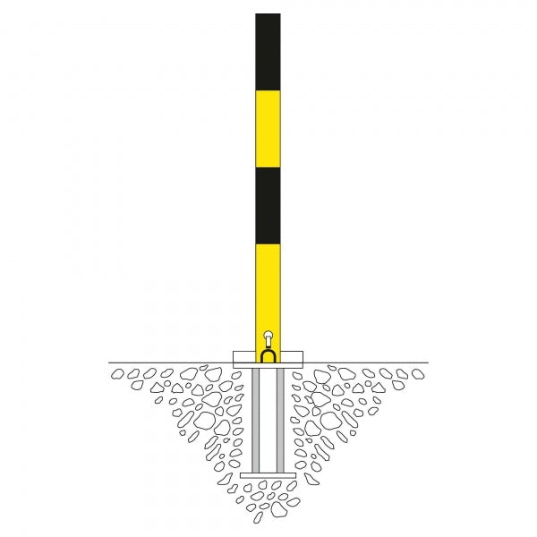 Traffic Line CONTROLLER A Galvanised Drop Down Post Bollard 1000mm