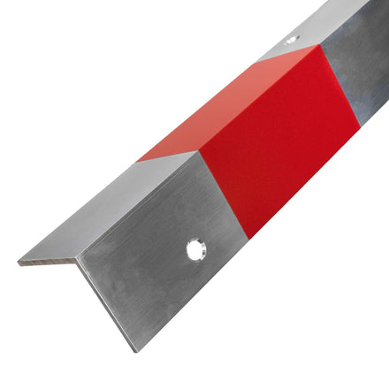 TRAFFIC-LINE Edge Protector - Right-Angle - Aluminium - Grey With Red Reflective Bands