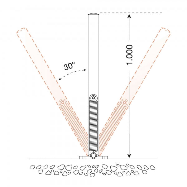 Traffic Line Galvanised Spring Loaded Barrier Post 1000mm | Start Safety UK