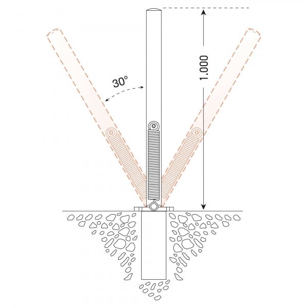 Traffic Line Galvanised Spring Loaded Barrier Post 1000mm | Start Safety UK