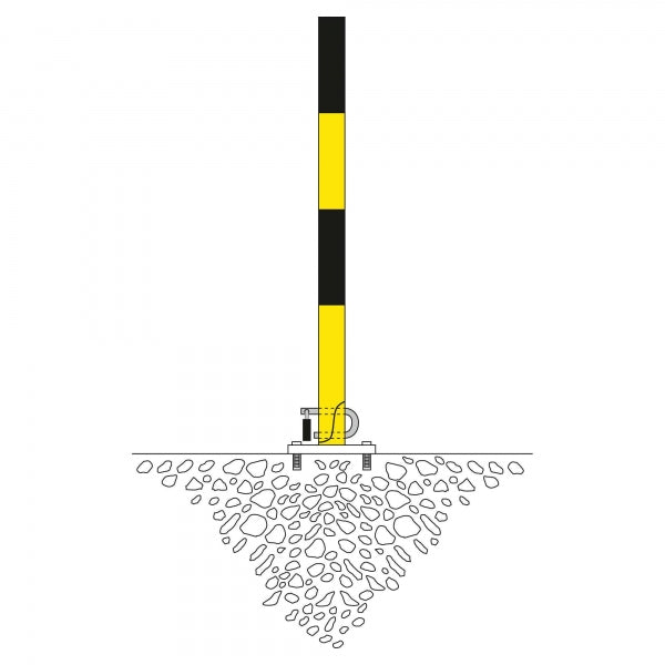 Traffic Line DEFENDER Galvanised Drop Down Post Bollard 1000mm