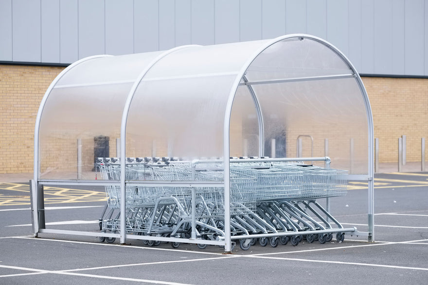 Shelter Full of Trolleys Waiting to Be Used