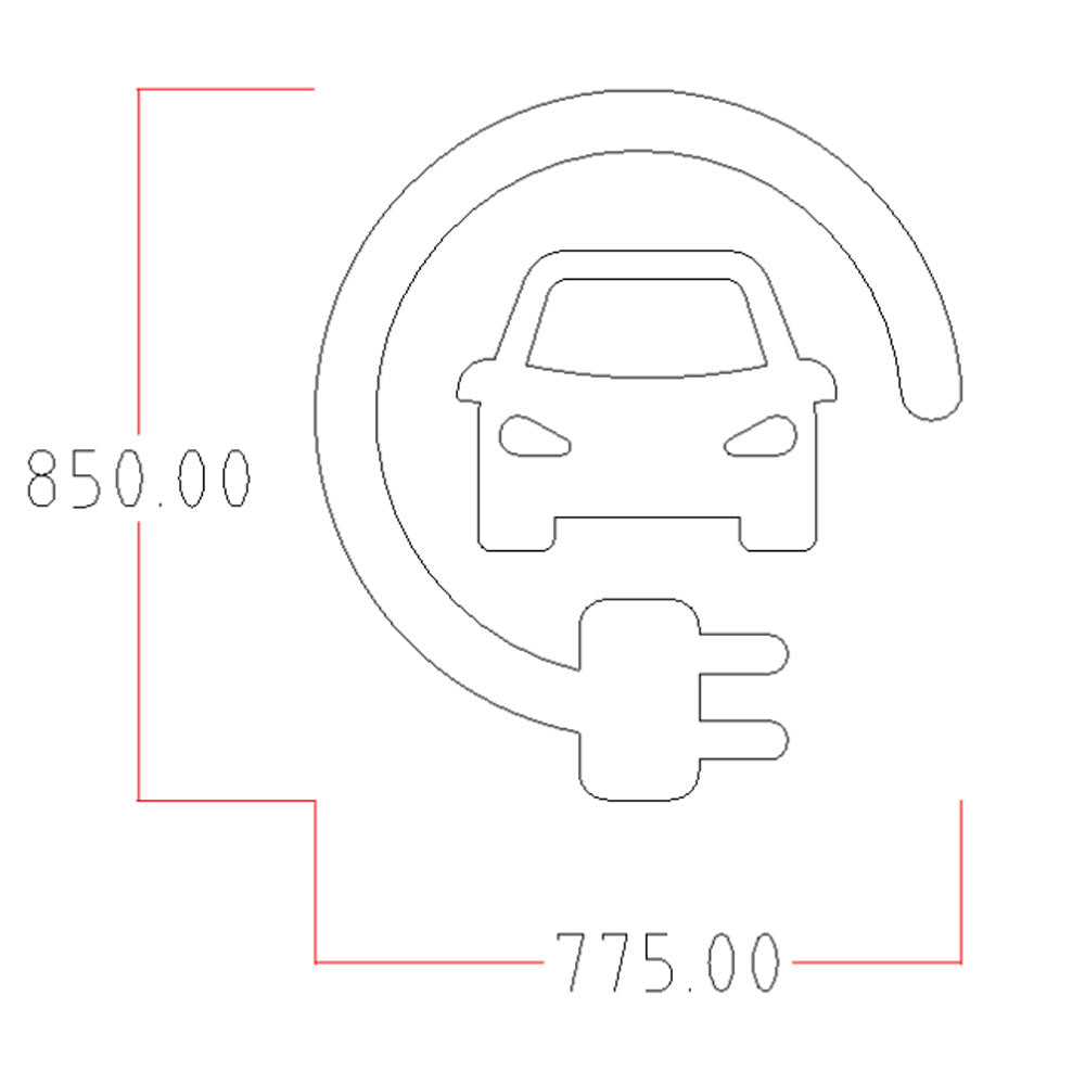 Unofficial Car Charging Logo Thermoplastic Paint Variant 1