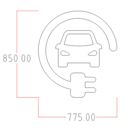 Unofficial Car Charging Logo Thermoplastic Paint Variant 1