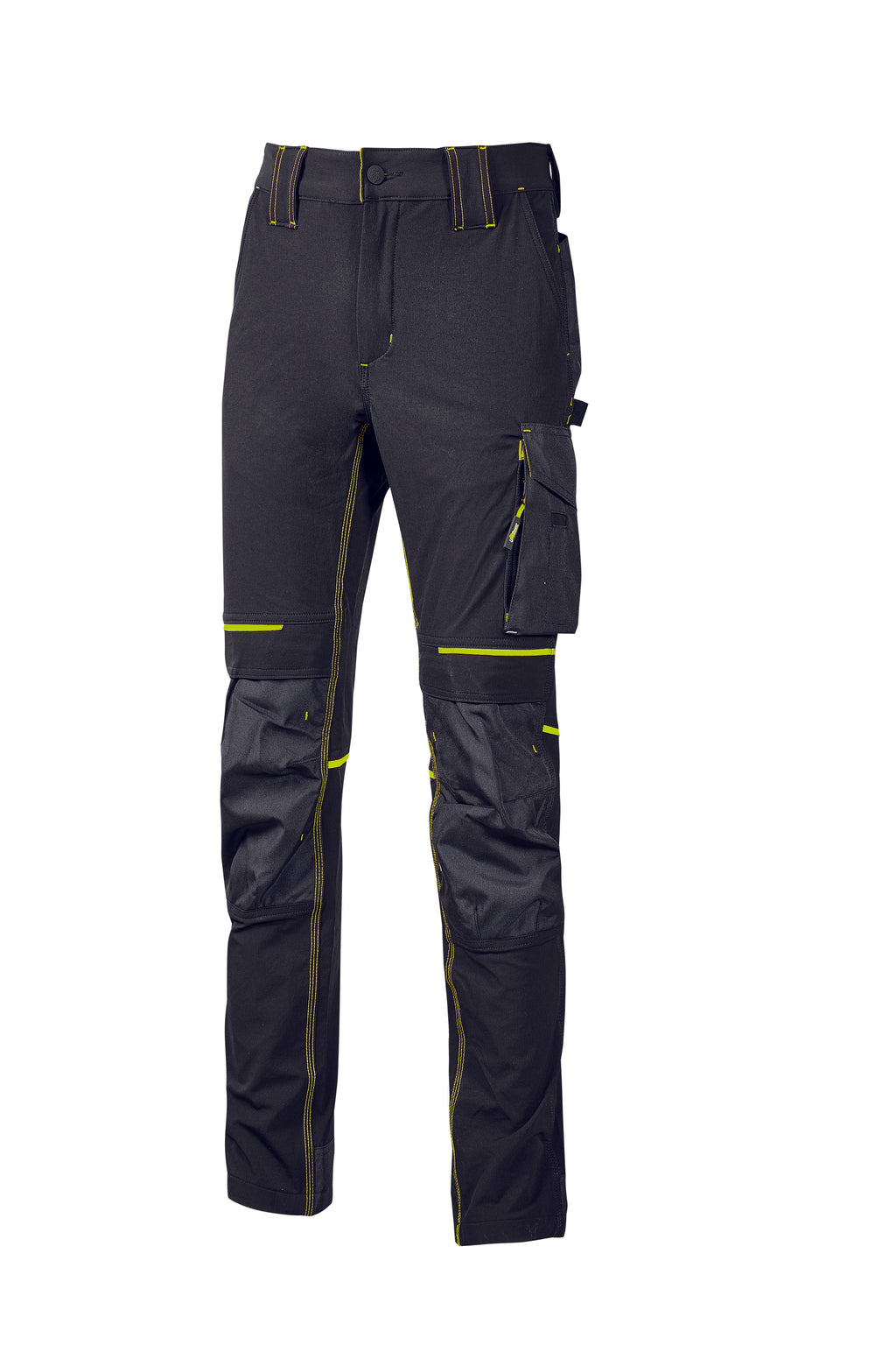 U-Power Atom Slim Fit Stretch Work Trousers Black Carbon