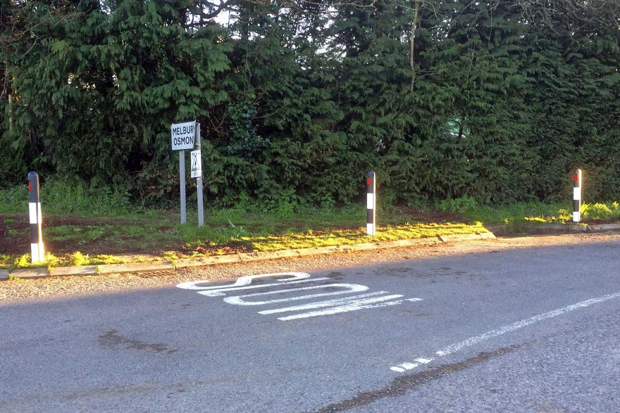 Reflective Bollards installed Road side