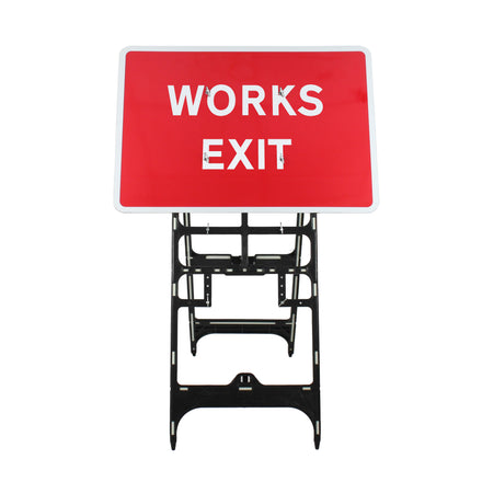 Works Exit Sign Diagram 7302 | Quick Fit (face only) | 1050x750mm