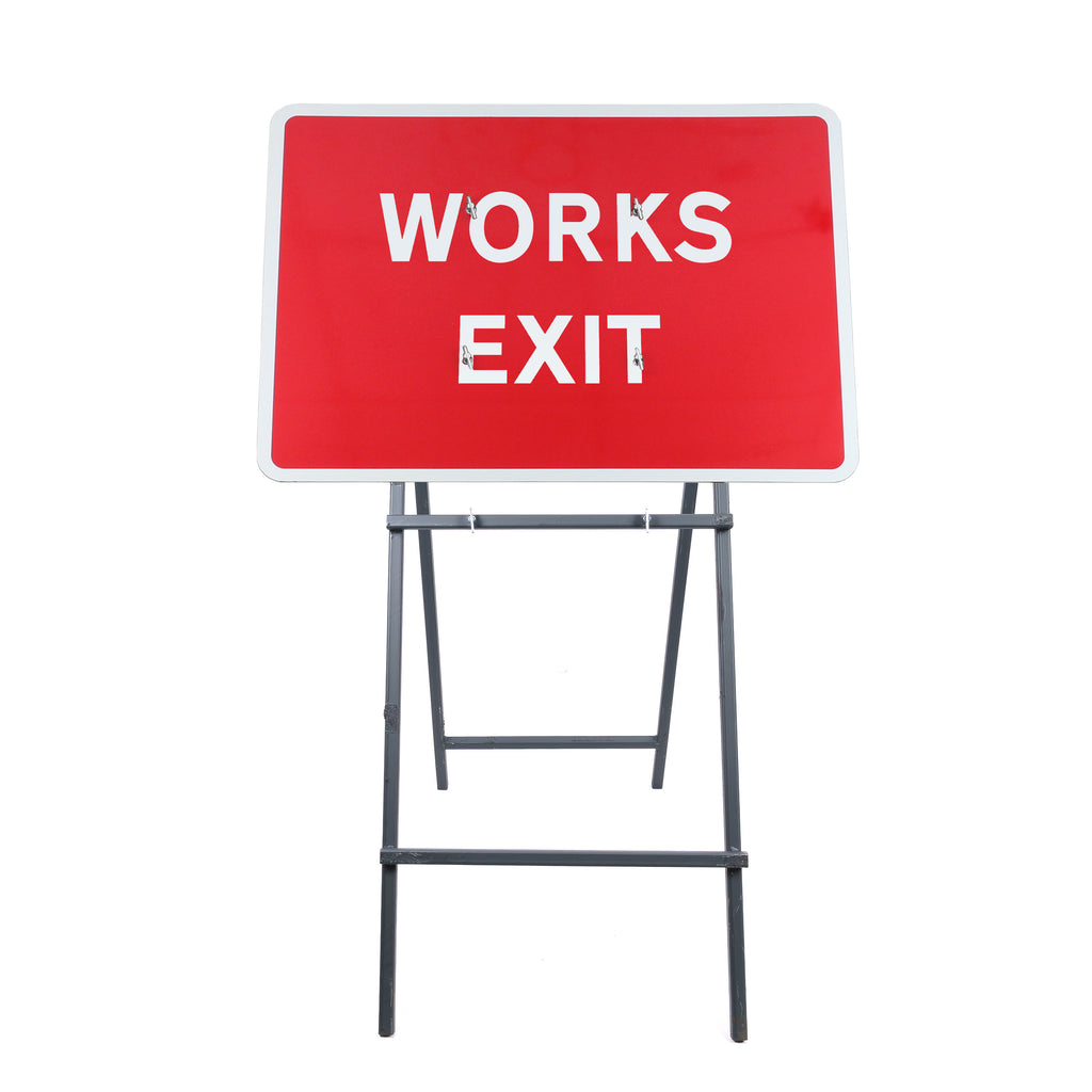 Works Exit Sign Diagram 7302 | Quick Fit (face only) | 1050x750mm