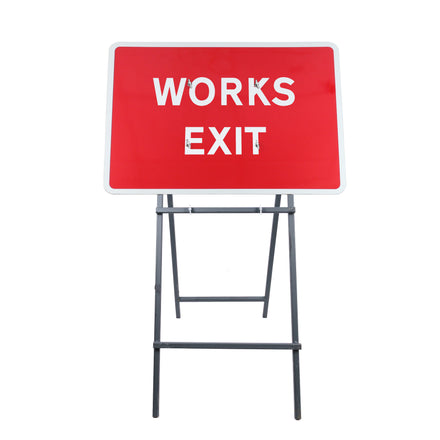 Works Exit Sign Diagram 7302 | Quick Fit (face only) | 1050x750mm
