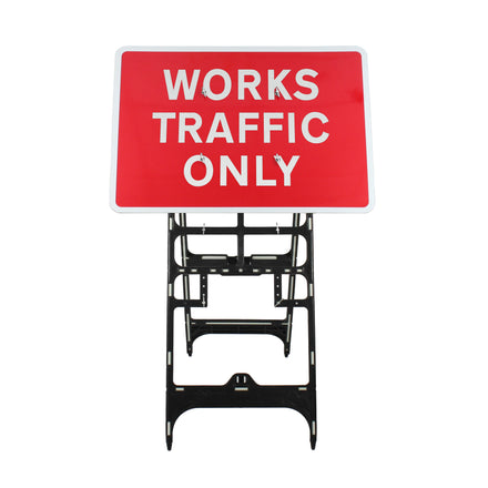 WORKS TRAFFIC ONLY Quick Fit Sign Dia 7301 | Quick Fit (Face Only) | 1050x750mm
