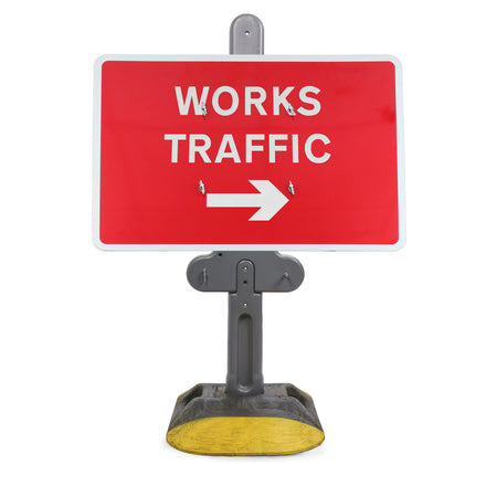 Works Traffic Arrow Right Dia 7303 | Quick Fit Sign (Face Only) | 1050x750mm