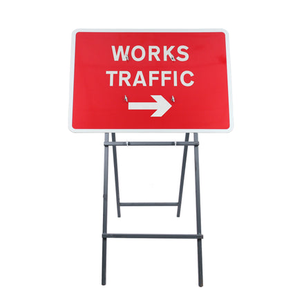 Works Traffic Arrow Right Dia 7303 | Quick Fit Sign (Face Only) | 1050x750mm