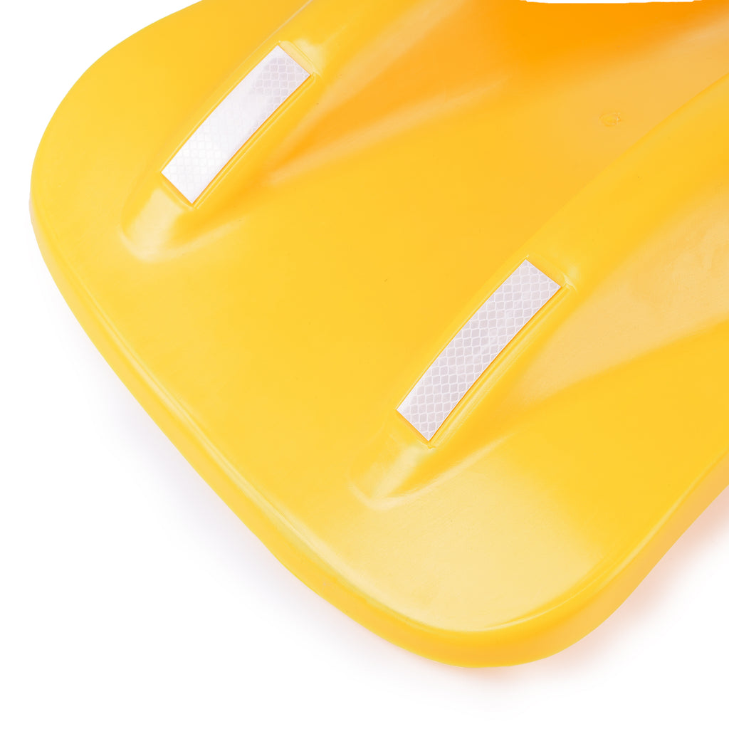 Yellow Plastic Fishtail Armco Barrier End Cap Inc Reflectors