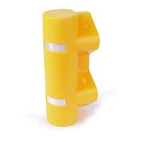 Yellow Plastic Pedestrian Friendly Scroll Armco Barrier End Cap Inc. Reflectors