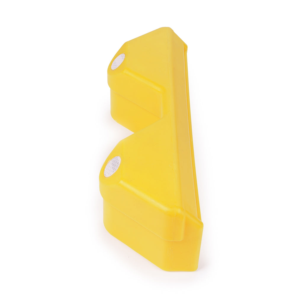 Yellow Rigid Plastic Armco Barrier End Cap Inc. Reflectors