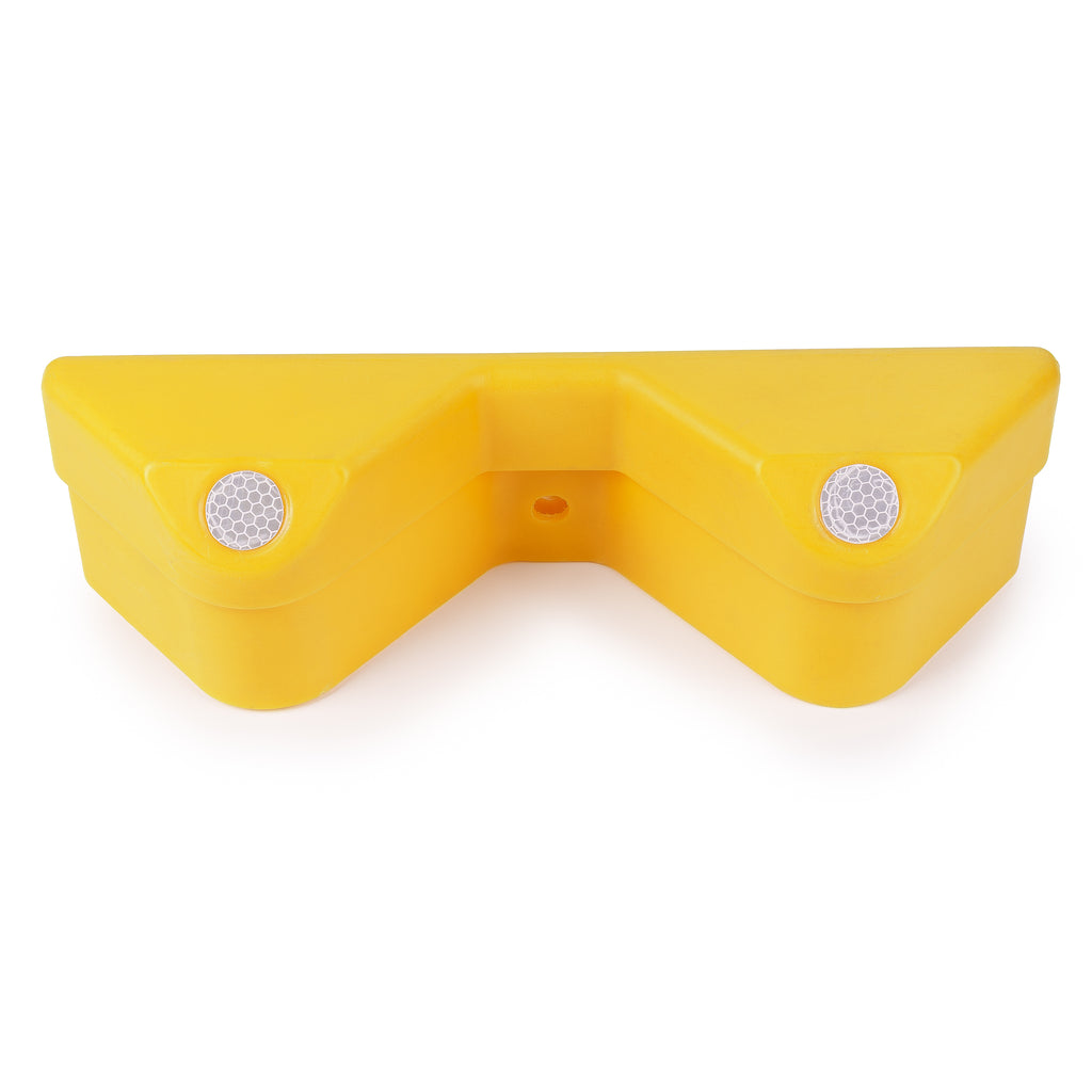 Yellow Rigid Plastic Armco Barrier End Cap Inc. Reflectors