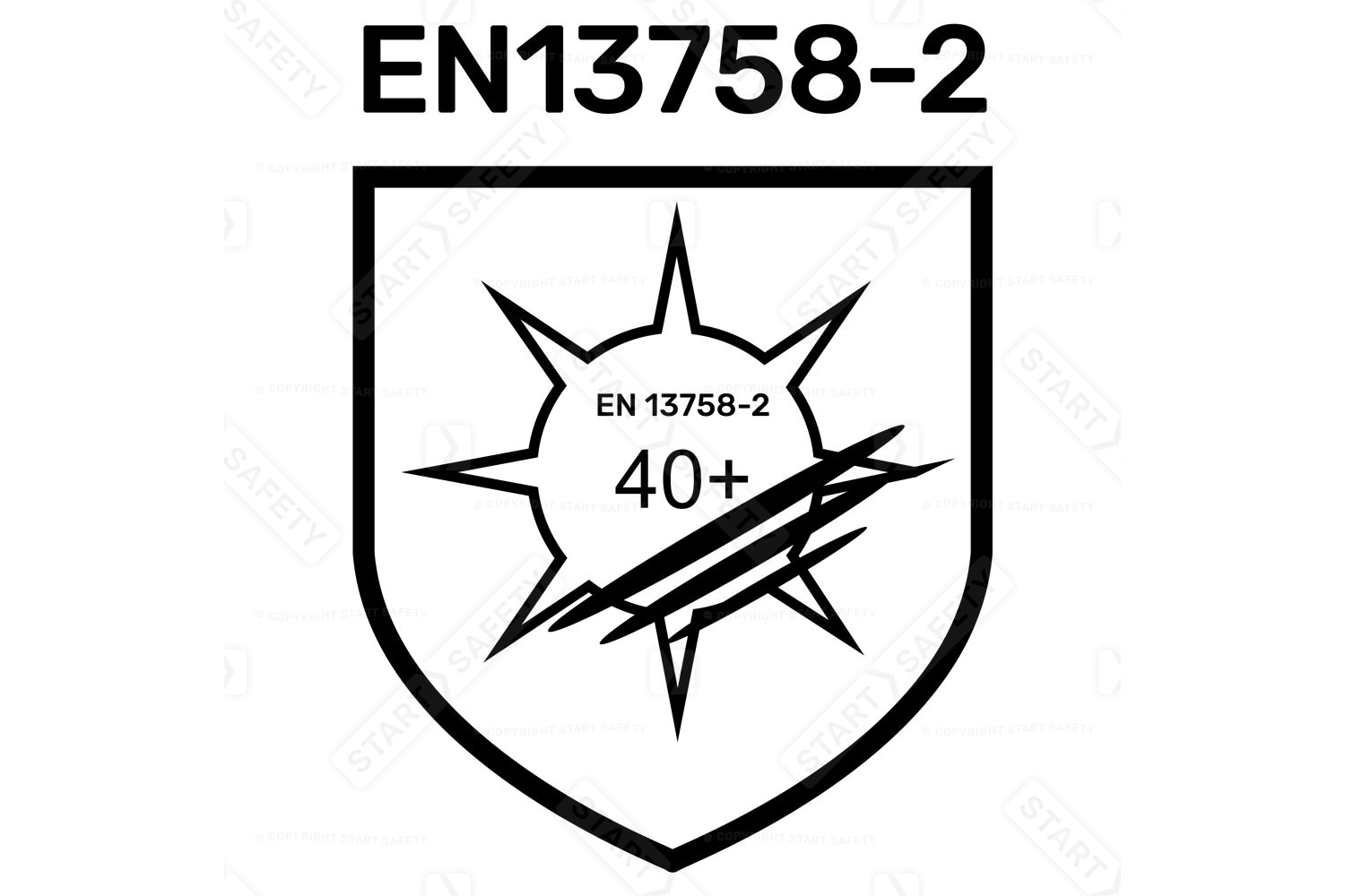EN 13758-2 40+ UV Protection Workwear Standard Symbol