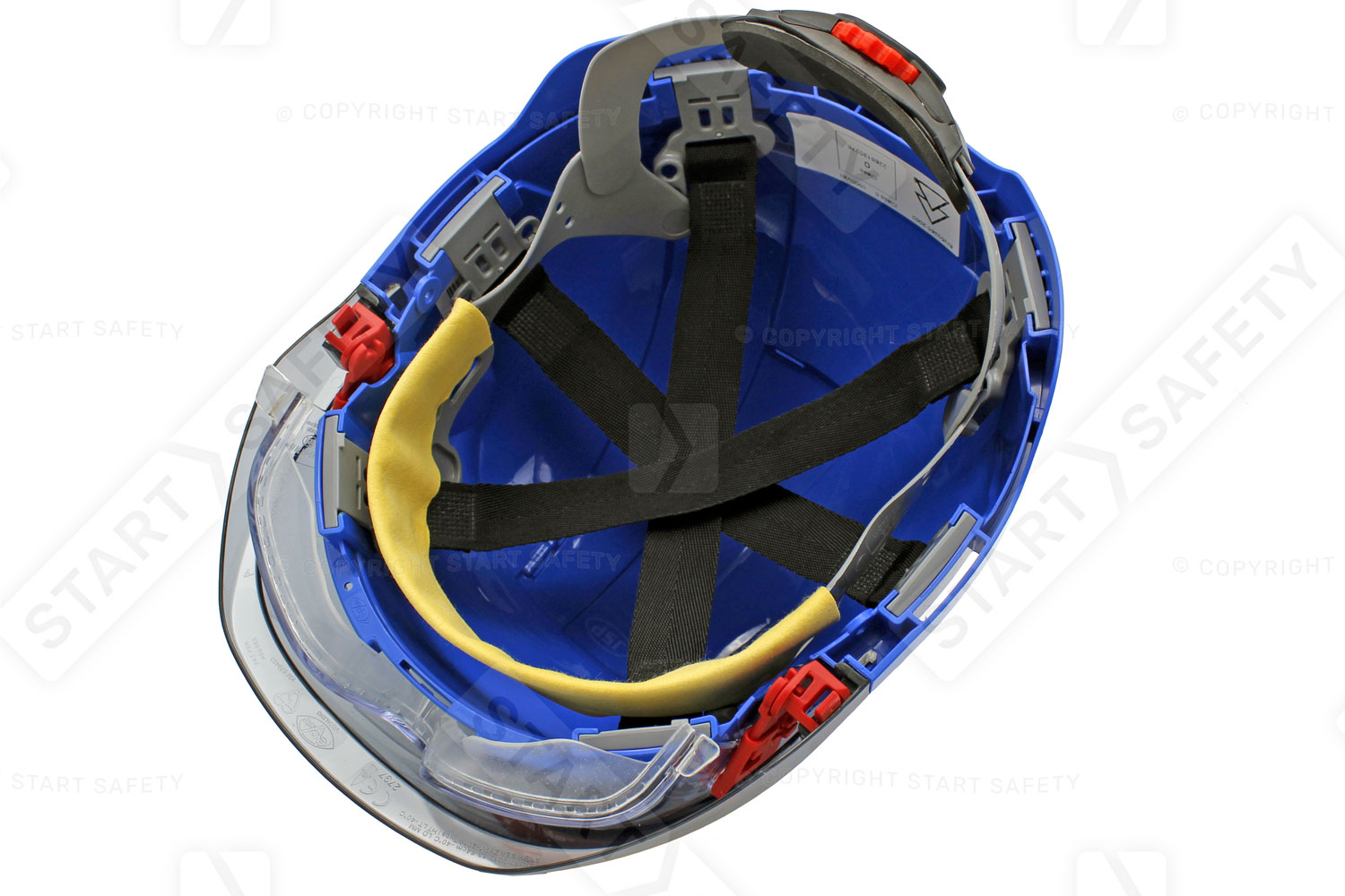 JSP EVO Revolution Replacement Wheel Ratchet Harness On A VISTAlens Safety Helmet