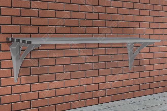 Autopa Haddon Wall Mounted Backless Bench Installed Against Brick Wall