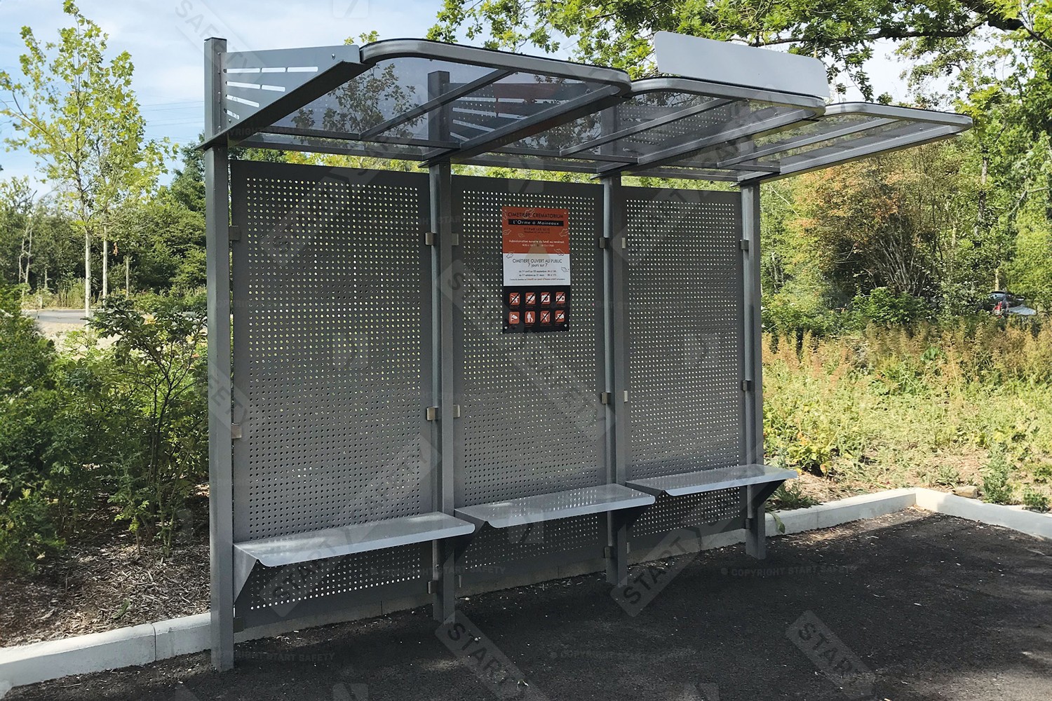Procity Kube Bus Shelter Base model Installed In Rural Area Ready For Personalisation