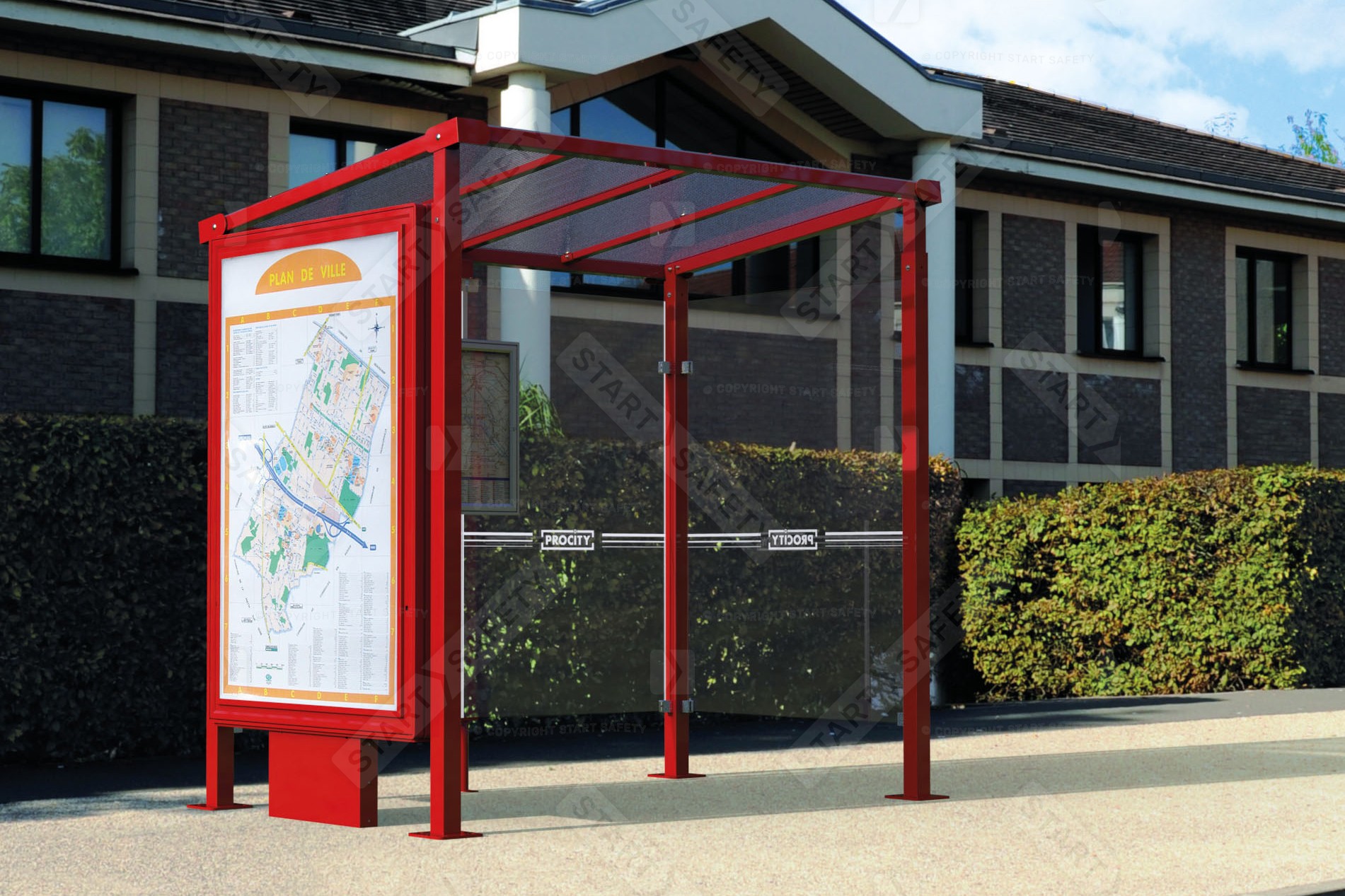 Procity Milan Bus Shelter Installed With Advert Box