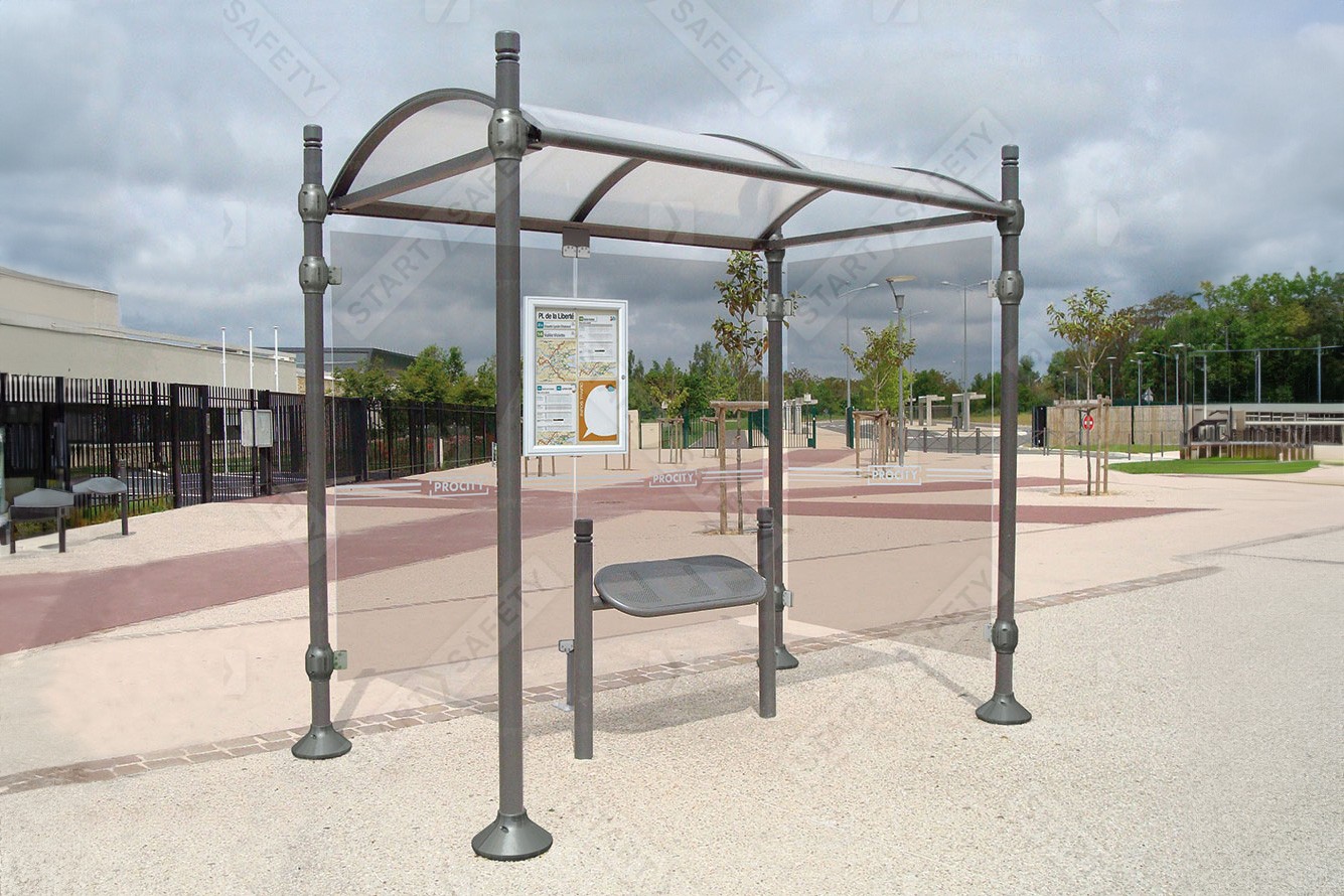 Procity Estoril City Style Perch Bench Installed Within Bus Shelter