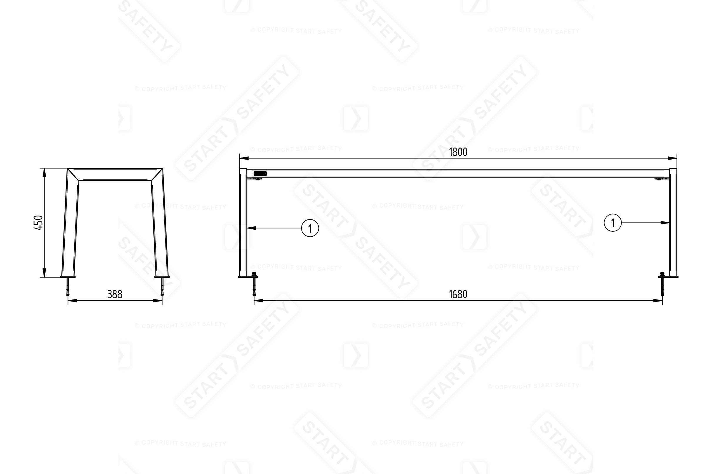Procity Silaos Backless Bench Installation Diagram