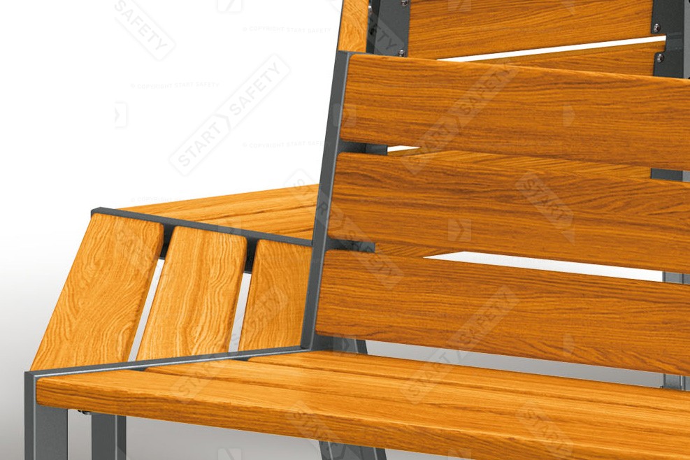 Close Up Of The Procity Silaos Tree Bench Light Oak Wood Seat Finish