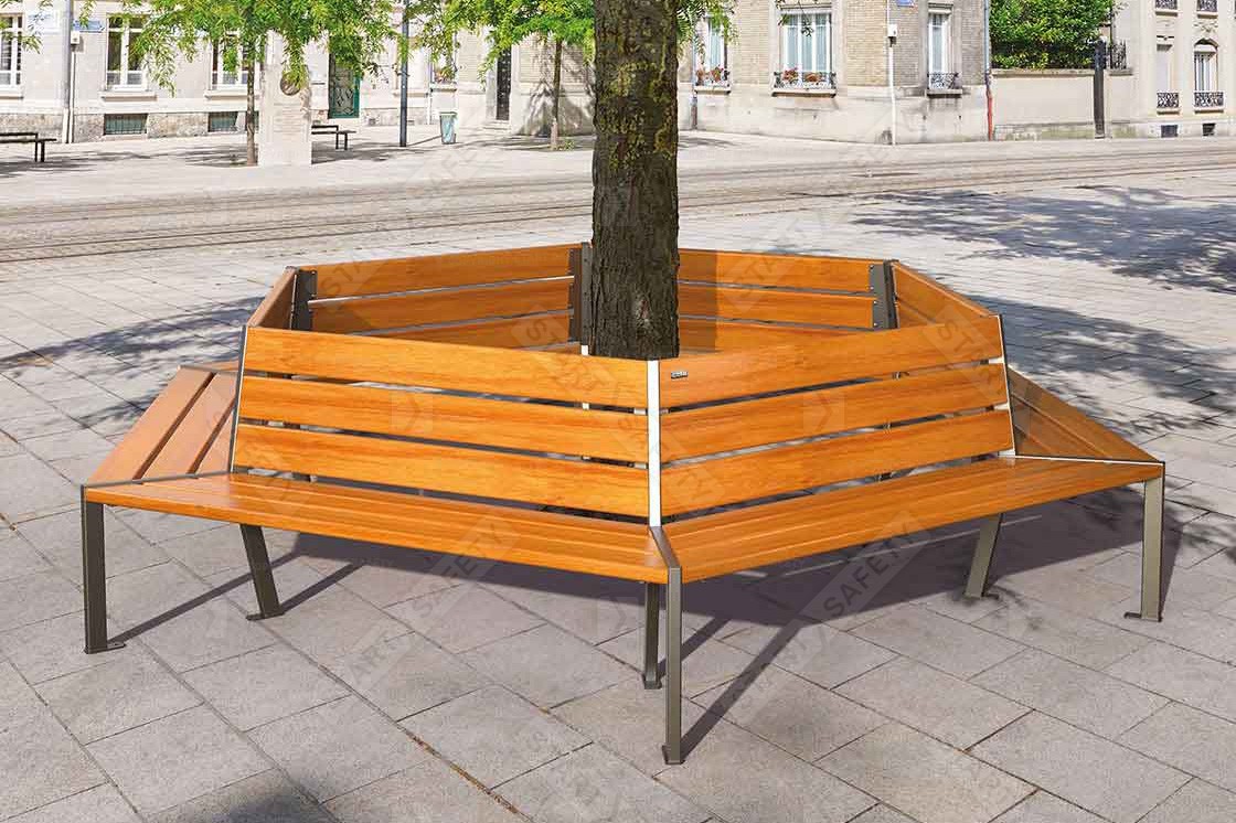 Procity Silaos Tree bench Installed Around Tree In Urban City Centre