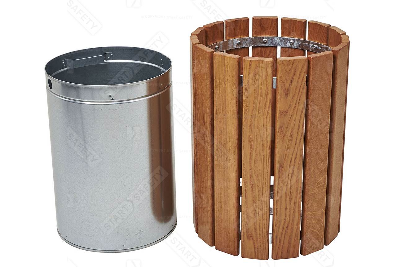 Procity Cologne All Woodw Litter Bin With Inner Bucket