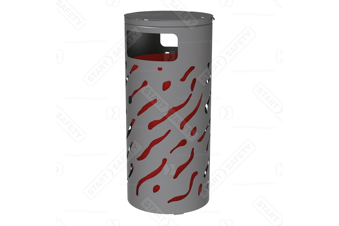 Procity Venice Litter bin With painted Galvanised Bucket and Cover Or Lid