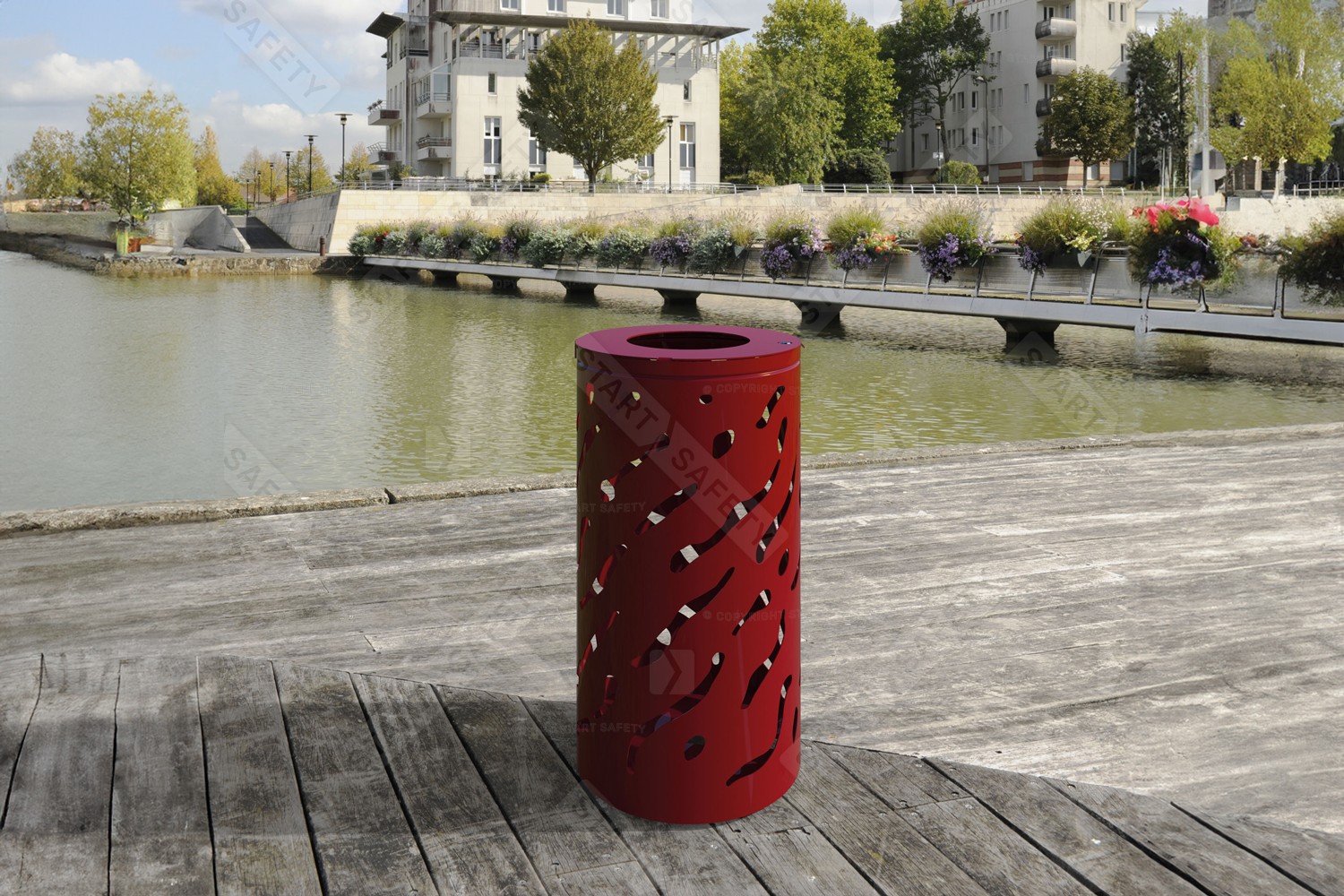 Procity venice Litter Bin installed by Canal Without Cover Or Inner Bucket