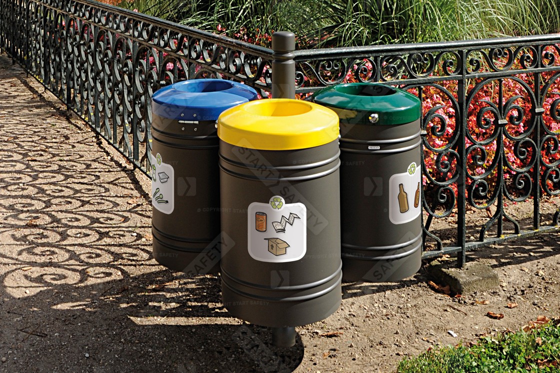 Procity Selective Sort Recycling Bin Kit Installed In Park
