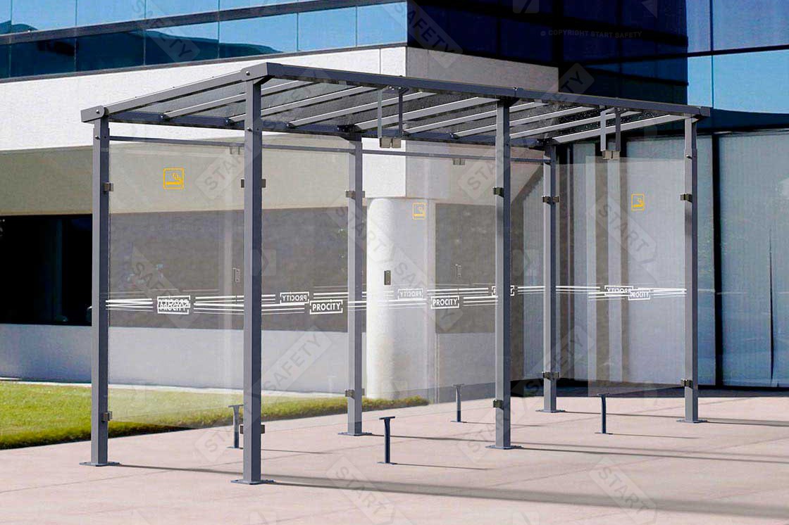 Procity Milan Smoking Shelter Installed In Commercial Setting