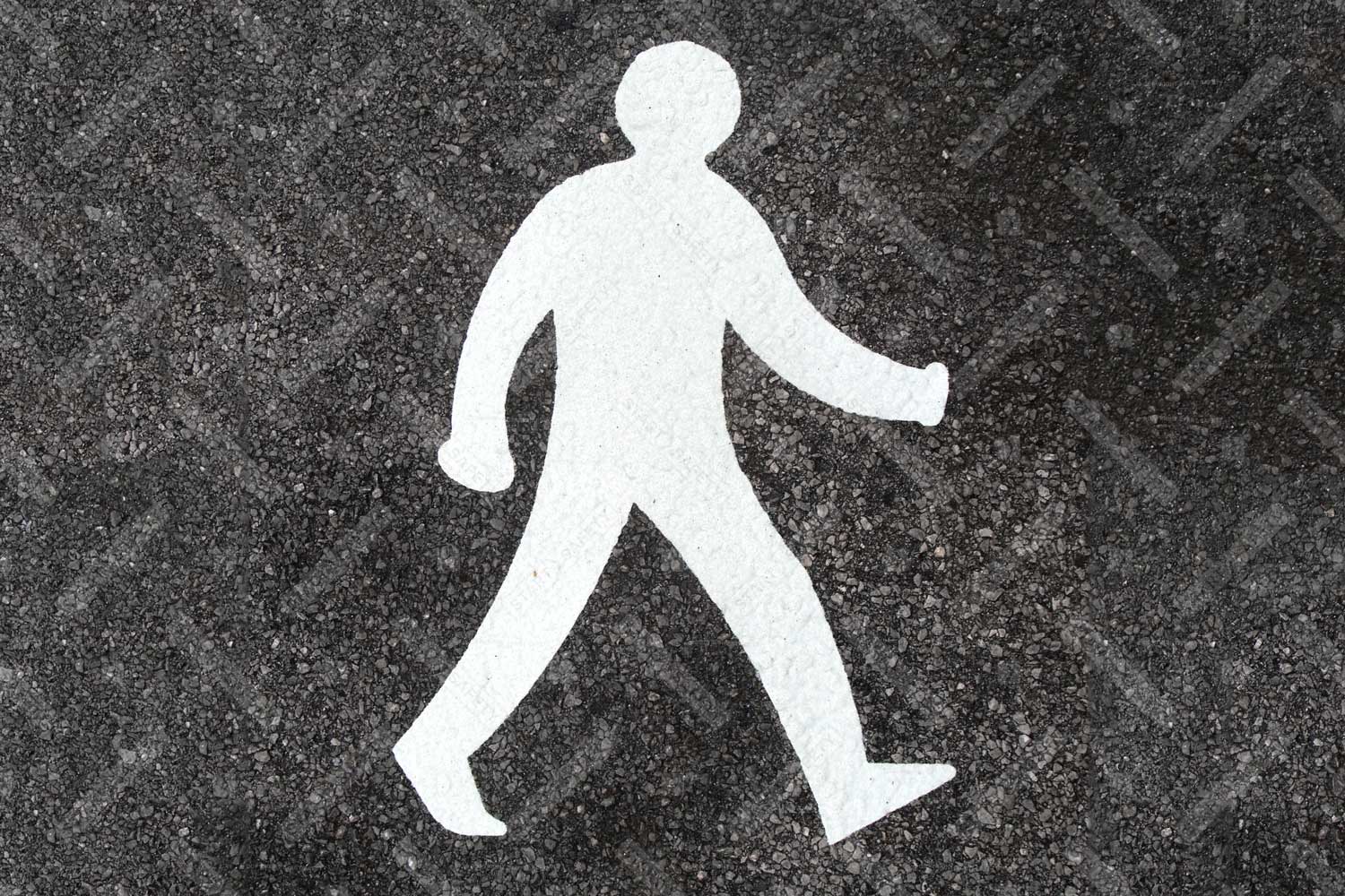 Thermoplastic pedestrian symbol