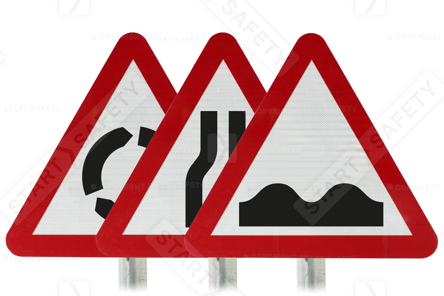 Selection of road warning signs