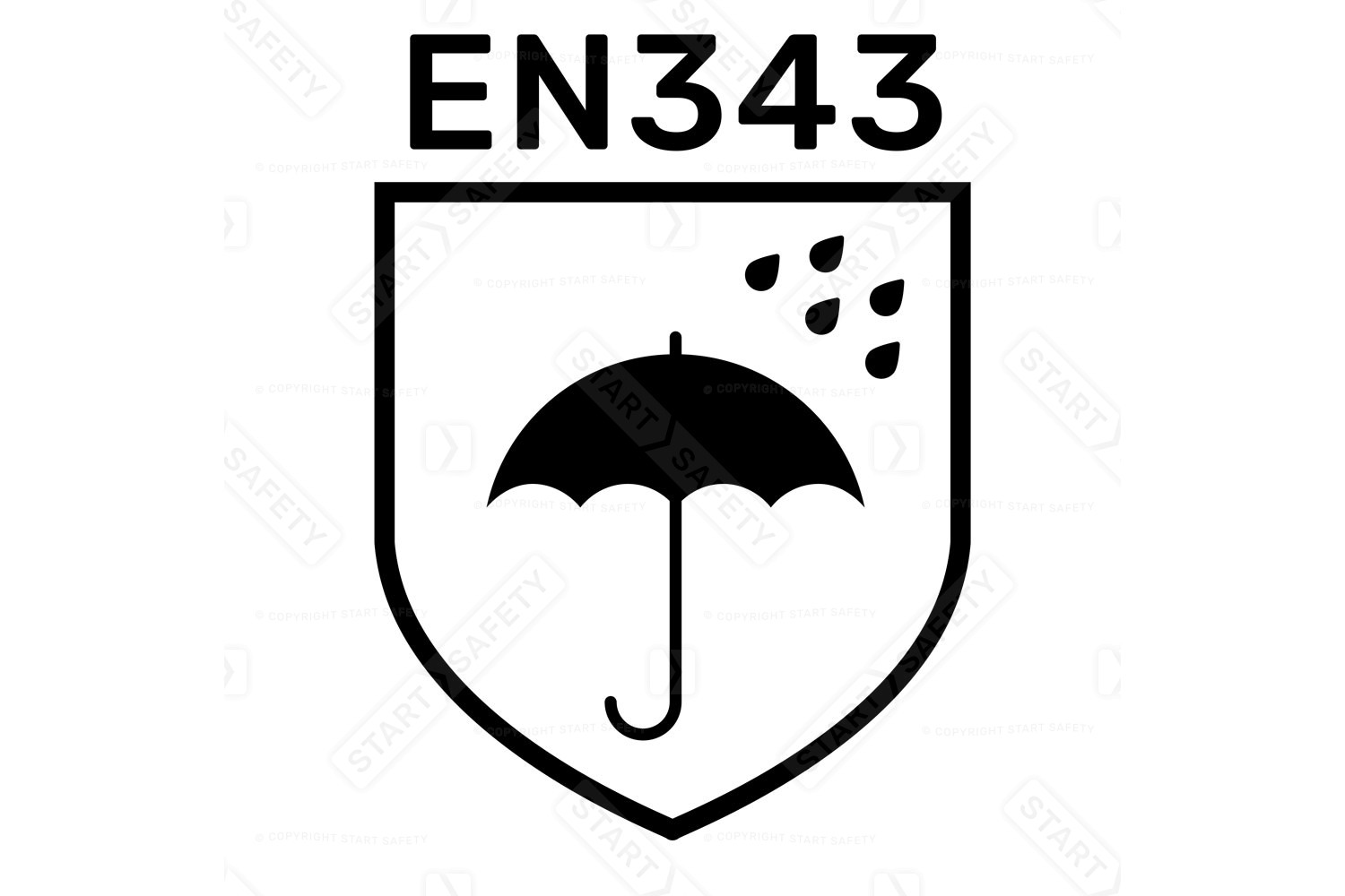 EN343 Waterproof Hi Vis Workwear Standard Symbol
