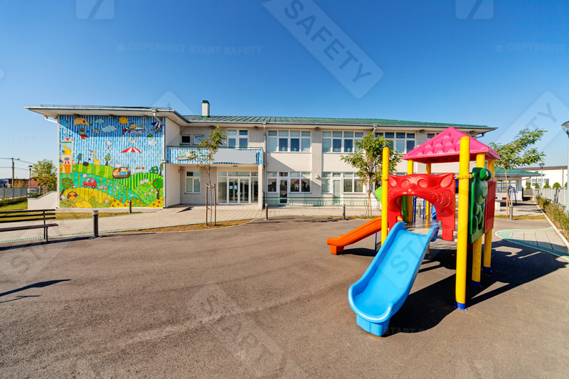 School With A Slide In Front