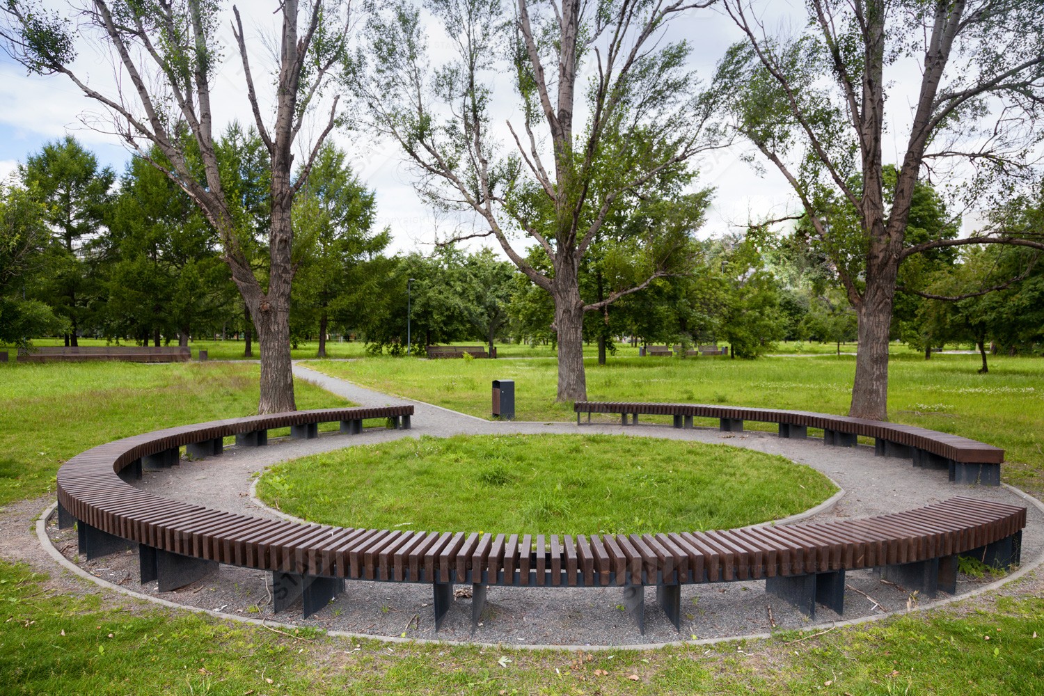Massive Circular Wraparound Bench in Park