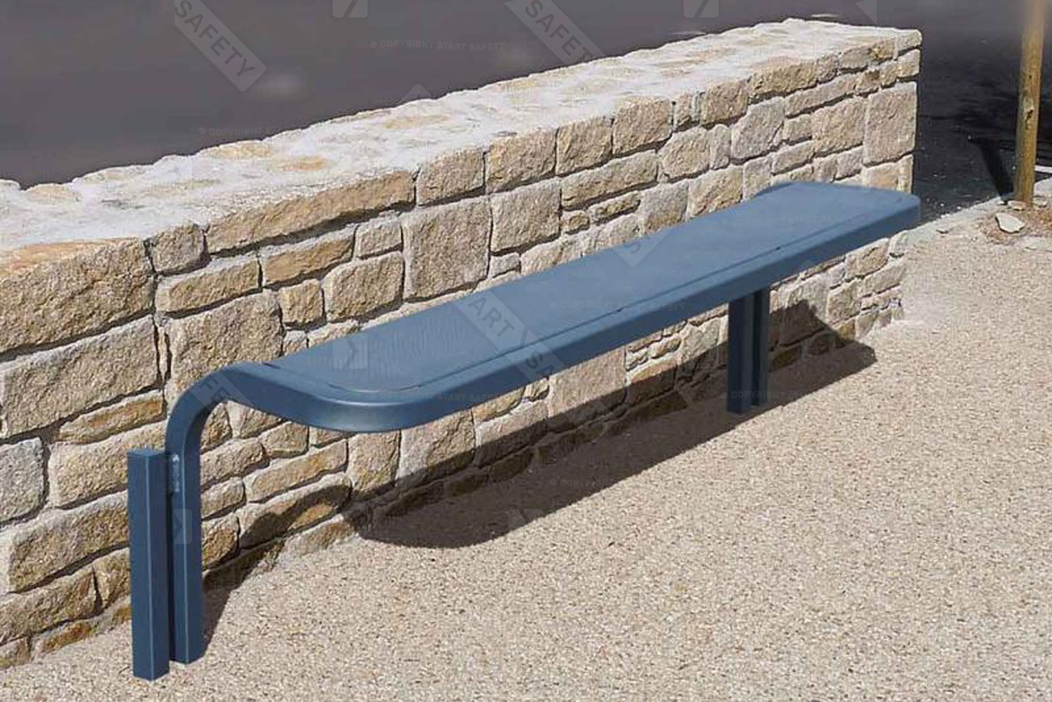 Procity Conviviale Backless Bench in Galvenised Steel