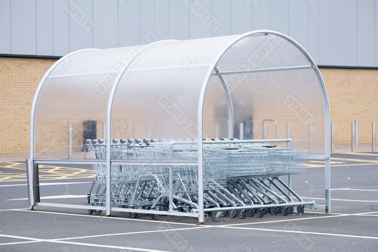 Shelter Full of Trolleys Waiting to Be Used