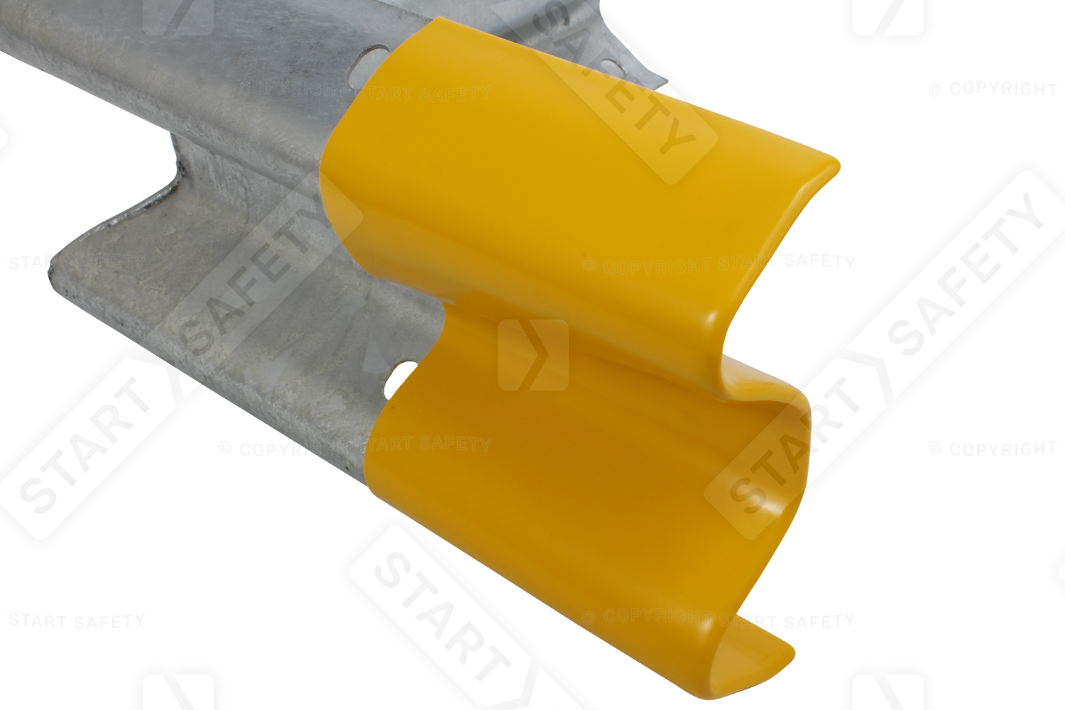 Yellow plastic sleeve end